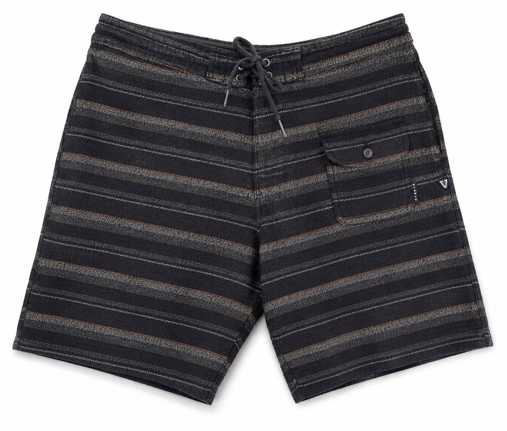 Vissla Men’s Striped Board Shorts Surf Swim Trunks Gray Black Size 34 Approx